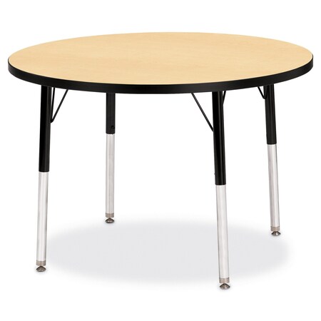 Jonti-Craft Berries Round Activity Table, 36 in. Diameter, A-height, Maple/Black/Black 6488JCA011